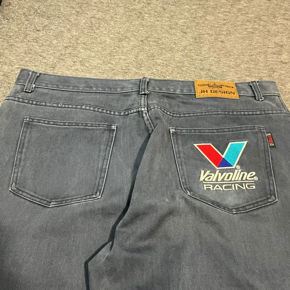 JH Design Valvoline Racing Jeans Mens 42x34 Baggy Y2K NASCAR Mark Martin Blue